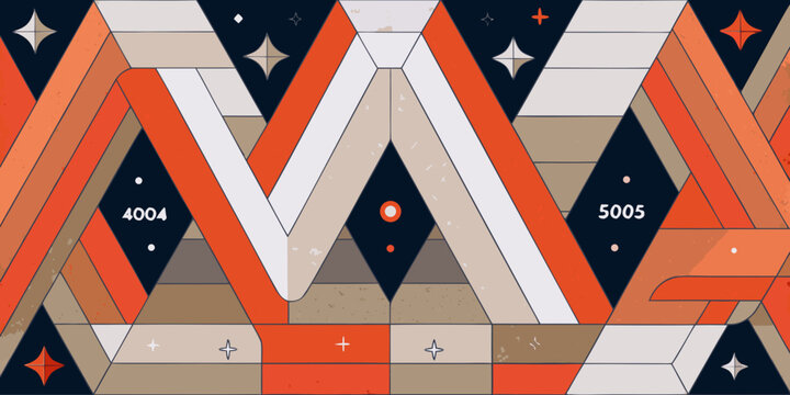 geometric pattern with numbers and stars triangle