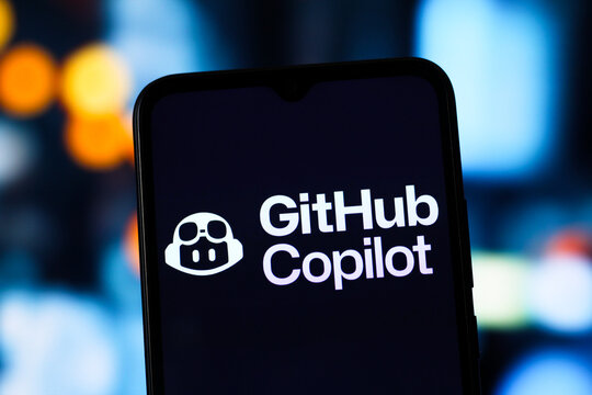 In this photo illustration, the GitHub Copilot logo is seen displayed on a smartphone screen.