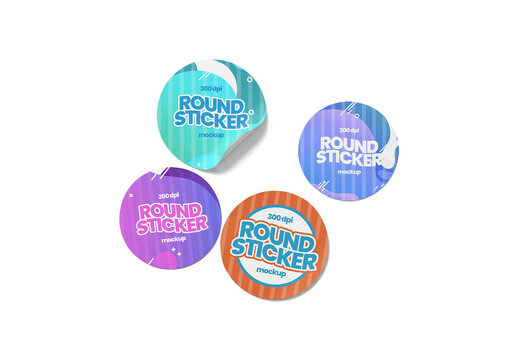 Stickers Mockup Template for Corporate Identity and Advertising