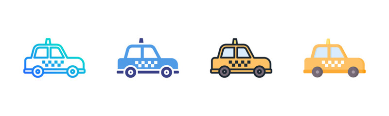 Naklejka premium Taxi Icon Set Multiple Style Collection