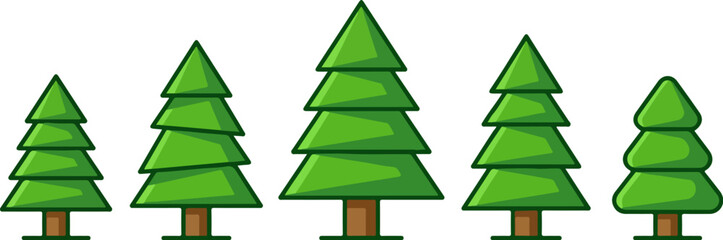 Fototapeta premium Christmas Tree collection. Green Christmas Tree icon