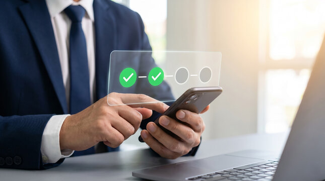 mobile digital progress tracker displaying task completion checklist on smartphone screen workflow management interface for effective business process monitoring time tracking and streamlined 
