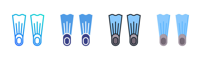 Fins Icon Set Multiple Style Collection © Arjuna