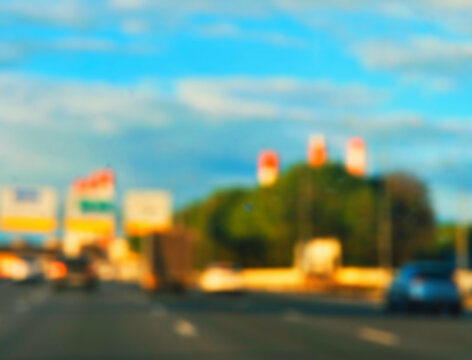 Countryside road transport bokeh background