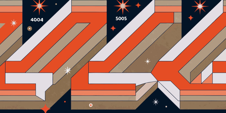 geometric number pattern with stars numbers stripes