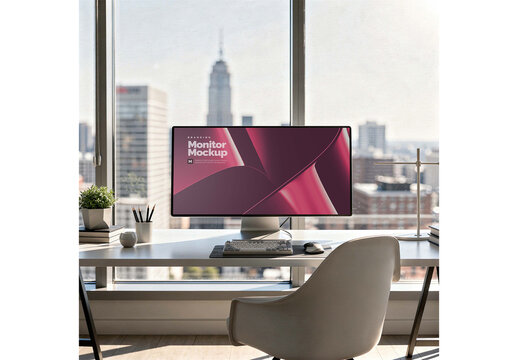 Ultrawide Monitor Screen Mockup for Studio Presentation and Brand Showcase