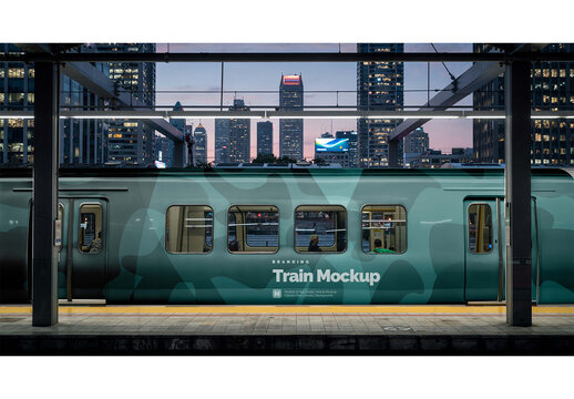 Train Mockup Template for Creative Brand Design and Launch