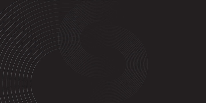 Abstract Black Minimal Background With Concentric Circles and Elegant Geometric Lines for Modern Design