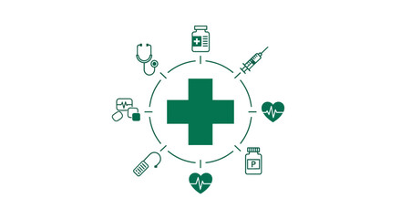 Obraz premium Medical Cross Symbol And Healthcare Illustration Representing The Medical World Concepts