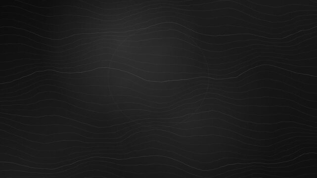 Abstract black background with subtle topographic wavy lines