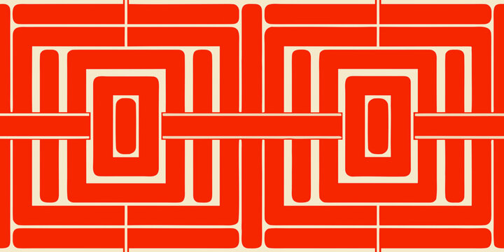 bold geometric pattern in orange color design