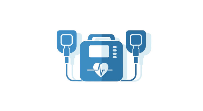 Medical Defibrillator, Graphic Illustration Of A Life Saving Medical Device, First Aid