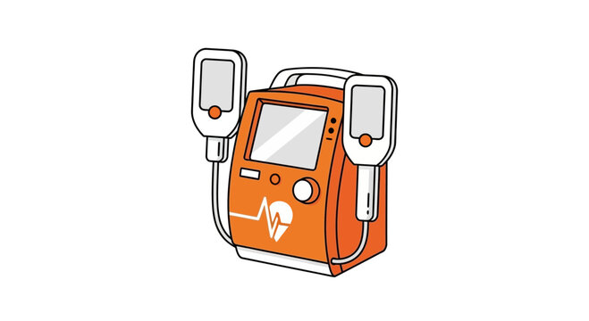 Medical Defibrillator Depicted in Illustration Style for Emergency Medical Procedure