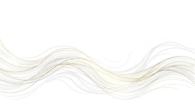 Abstract gold wave line art pattern