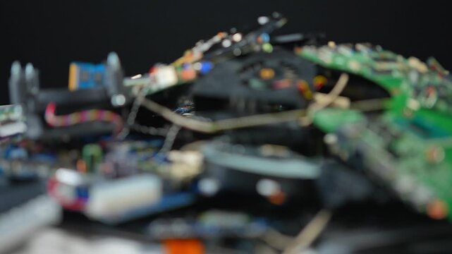 E waste and electronic parts junk from disassembled laptops, computers, AI datacenters servers and clouds. Recycle refurbishment, reuse and resale salvage. Contain valuable rear earth materials.