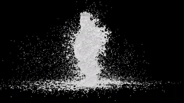 Water Splash Breakdance Character Front View with Alpha Matte