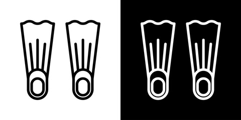 Fins Icon Set Vector Collection Isolated In Black And White © Arjuna