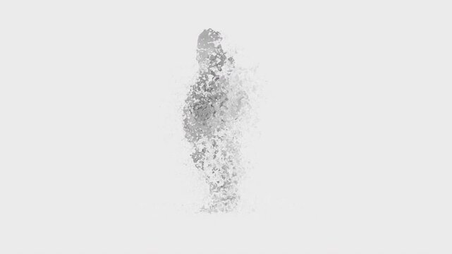 Water Splash Breakdance Character Front View with Alpha Matte
