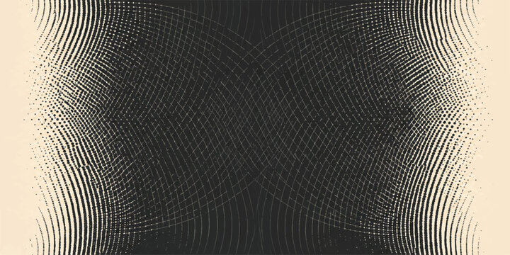 Abstract Black Circular Wave Lines Background with Digital Ripple Effect