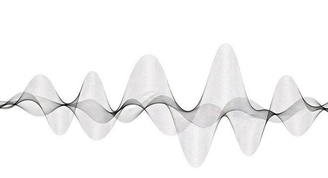 Minimalist monochrome sound wave pattern audio visualization with frequency spectrum monochrome visualization abstract waveform vibration minimalist technology amplitude oscillation
