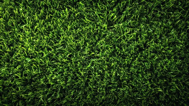 Vibrant green grass texture background with natural garden lawn pattern, ideal for football pitch, golf course surfaces, and sports field design as a seamless textured green backdrop.