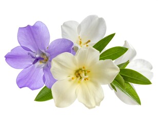 Fototapeta premium A delicate arrangement of purple, white, and green flowers