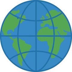 Naklejka premium Stylish World Map Globe Vector Graphic