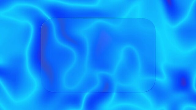 Beautiful transparent rounded rectangle glass frame background, realistic liquid glassmorphism user interface, blurred animated UI design loop