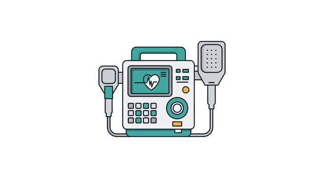 Medical Equipment Illustration: A Vector-Based Representation Of A Defibrillator Device