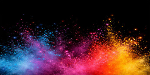 An abstract colorful galaxy background featuring a glowing nebula and bright stars scattered across a cosmic science fiction universe texture © Kazim