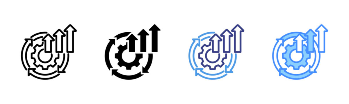 Continuous Improvement Icon Set Multiple Style Collection