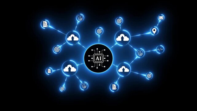 Digital transformation change management, internet of things. new technology bigdata and business process strategy, customer service management, cloud computing, smart industry.Ai technology.4k video