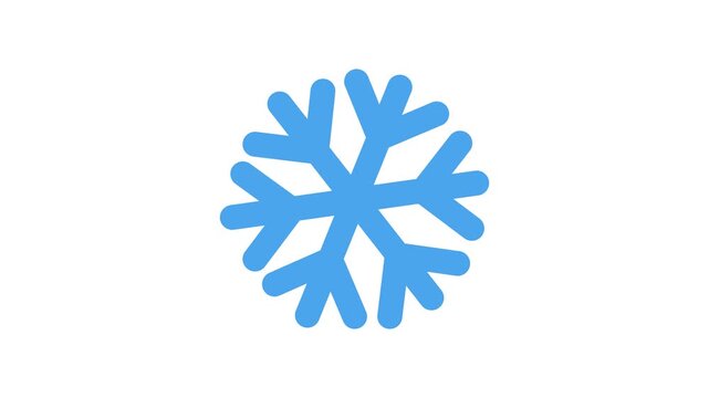 A blue snowflake icon on a white background for winter or cold weather concepts doodle animated 4k stock video
