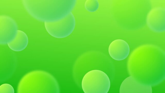 Abstract green floating circles - loop background