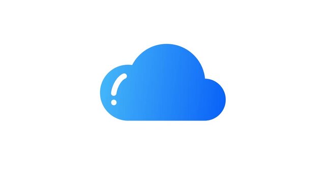 A blue cloud with raindrops falling from it on a white background doodle animated 4k stock video