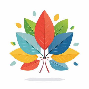Abstract Colorful Leaves Arrangement