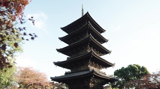 Scenic Viewpoint of To-ji Temple, a Popular Tourist Destination in Kyoto