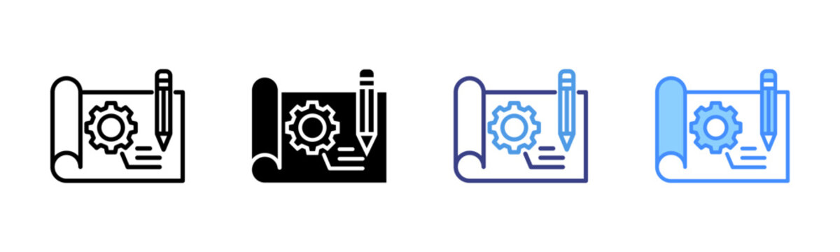 Prototyping Icon Set Multiple Style Collection
