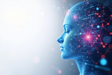 Fototapeta premium Artificial Intelligence Mind with Digital Network Connections and Data Processing