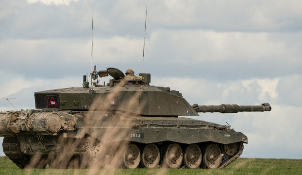  a large main battle tank on exercise