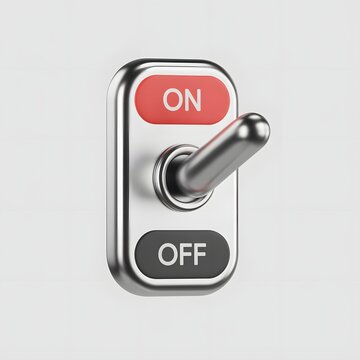 Realistic On Off Toggle Switch Icon Representing Power Control Settings And Activation