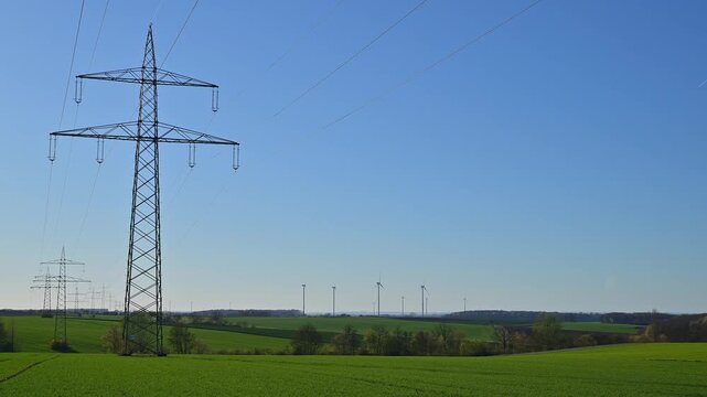 Stromast, Fr&uuml;hling, Custenlohr, Uffenheim, Landkreis Neustadt an der Aisch-Bad Windsheim, Mittelfranken, Bayern, Deutschland