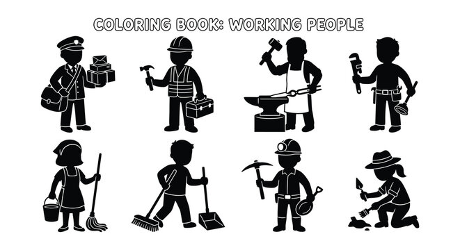Occupational characters flat vector professions jobs mailman