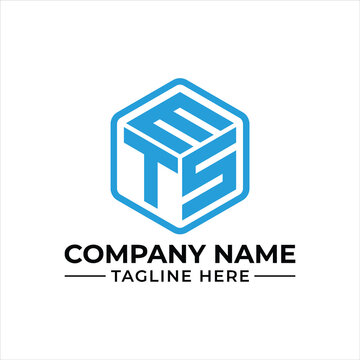 Hexagon logo design with letter mts monogram