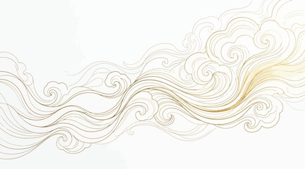 Fototapeta premium Traditional chinese style golden clouds pattern, flowing decorative clouds
