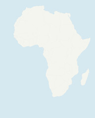 Fototapeta premium Africa Map Clean Outline