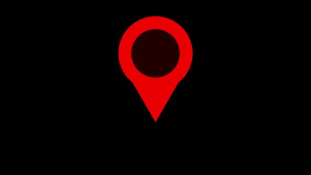 Location map has been business red colour. heart love map sign illustration vector marker location set design red button mark romance business internet gps romantic shape pin 4K video