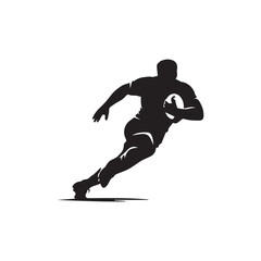 Fototapeta premium Black and White Rugby Sprint Silhouette Design