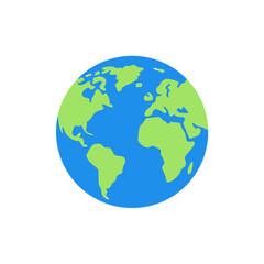Fototapeta premium earth globe flat vector illustration planet world