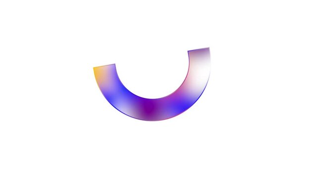 A colorful, gradient letter u on a white background with purple, blue, and orange hues doodle animated 4k stock video